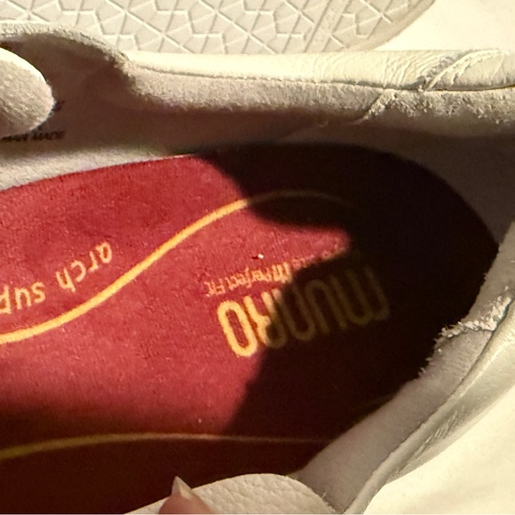 Munro Tilly White Leather Zip Lace Sneakers Womens 9 Comfort Walking Shoes - Picture 8 of 10